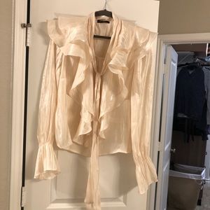 Women frilly dress shirt long sleeves